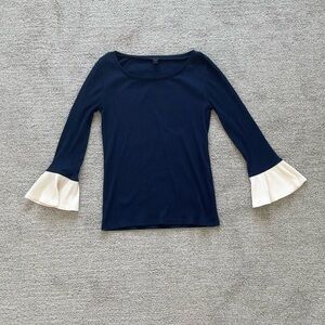 J Crew Women’s Bell Sleeve Knit Top Minimalist Business Casual Summer Spring